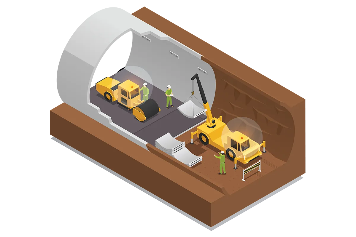 Isometric tunnel illustration